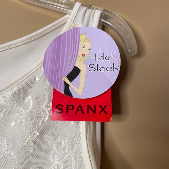 Spanx lace bateau tank top white hide & sleek 2X - Picture 4 of 7